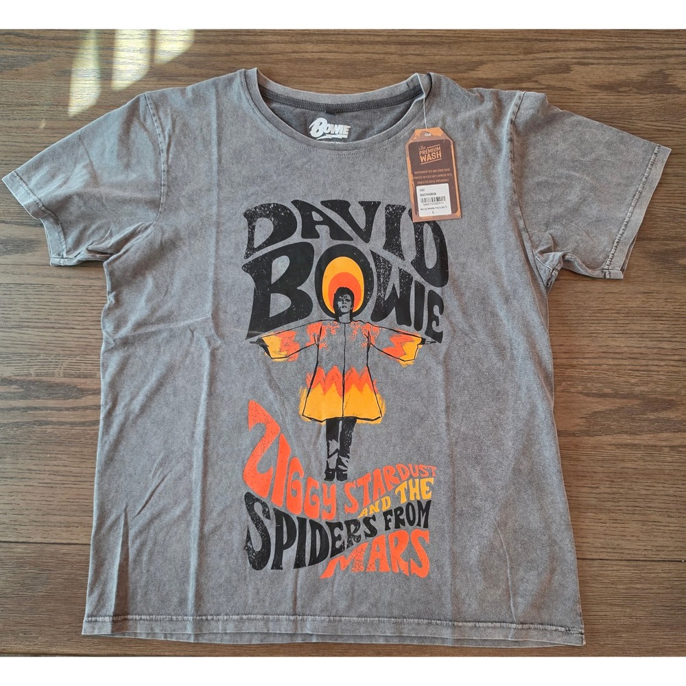 David Bowie Ziggy Stardust Spiders from Mars Stone Wash Graphic T-Shirt XL NWT
